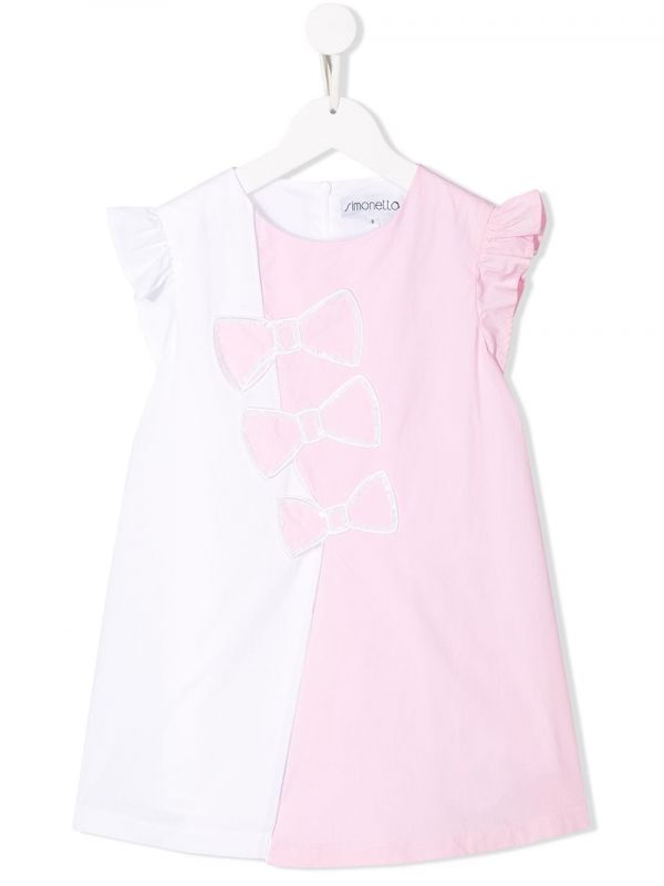  Simonetta Bow Print Dress - White 