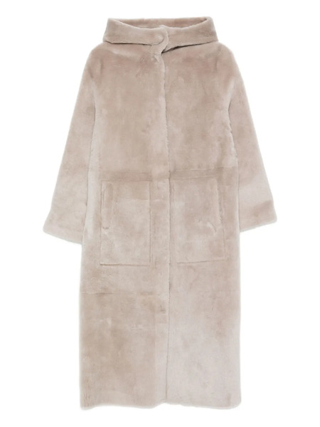  Simonetta Ravizza Hooded Shearling Coat - Neutrals 