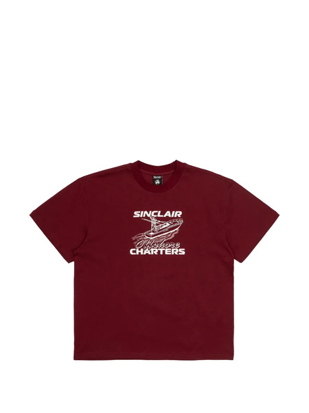  Sinclair Boat Print Short Sleeve T-shirt - Red 