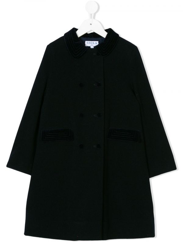  Siola A-line Buttoned Coat - Blue 