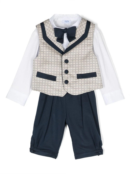  Siola Bow-detail Trousers Set - Blue 