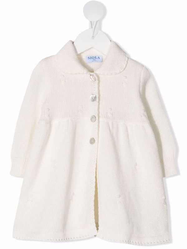 Siola Elvira Collared Knitted Coat - Neutrals 