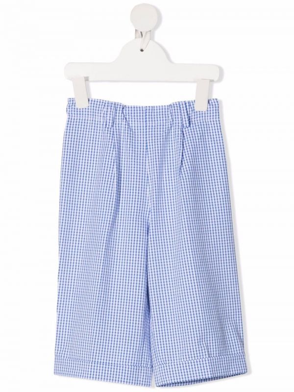  Siola Gingham Check Tailored Shorts - Blue 