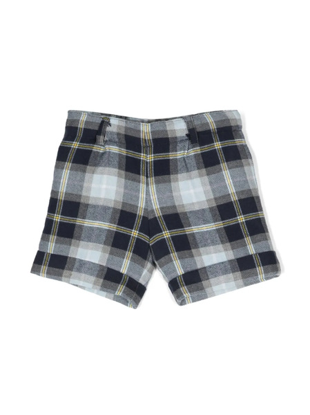  Siola Plaid Wool Shorts - Blue 