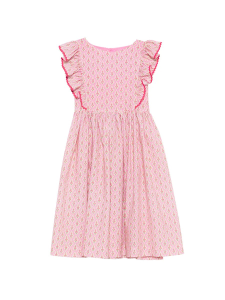  Siola Ruffled Patterned Dress - Pink 
