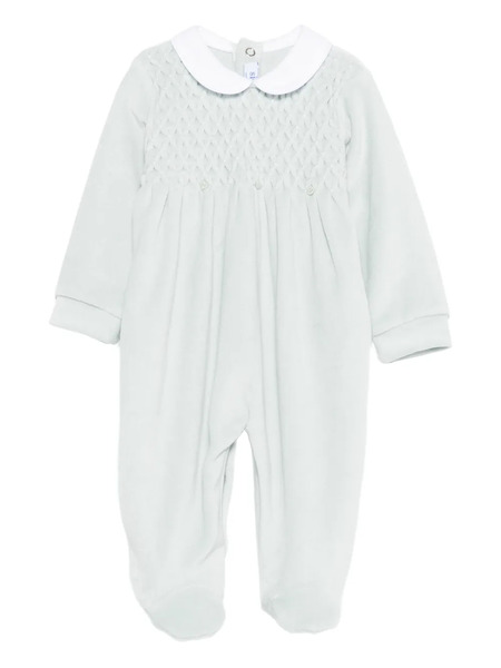  Siola Snap-button Smocking Jumpsuit - Green 