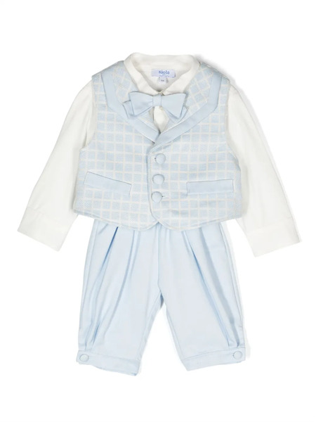  Siola Two-tone Cotton Trouser Set - Blue 