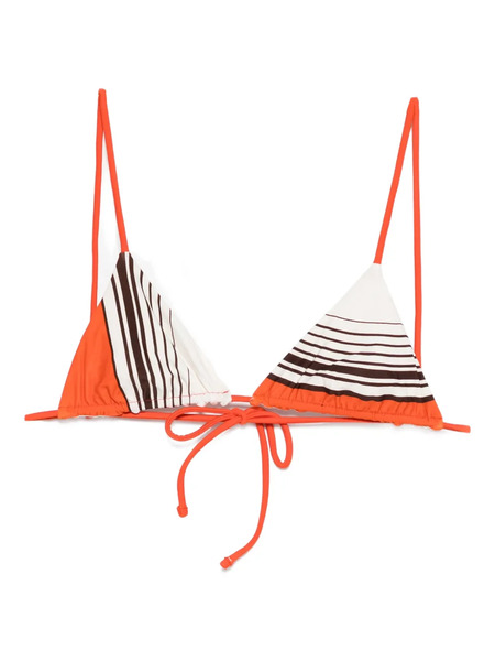  Sir. Destino Striped-pattern Triangle Bikini Top - White 