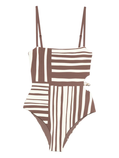  Sir. Linocut Beaded Swimsuit - Brown 