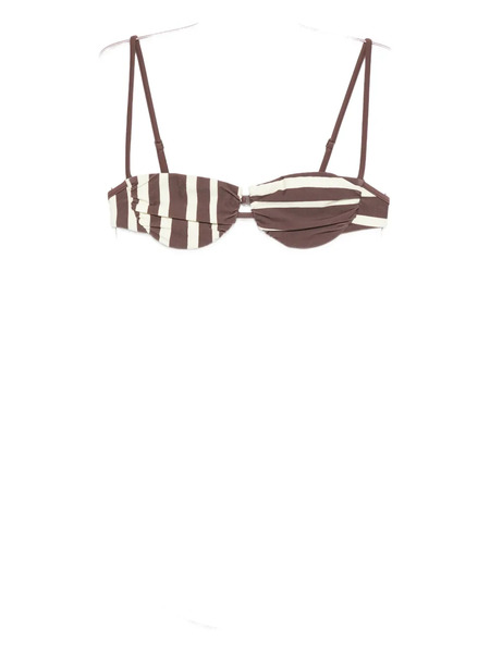  Sir. Linocut Striped Bikini Top - Brown 