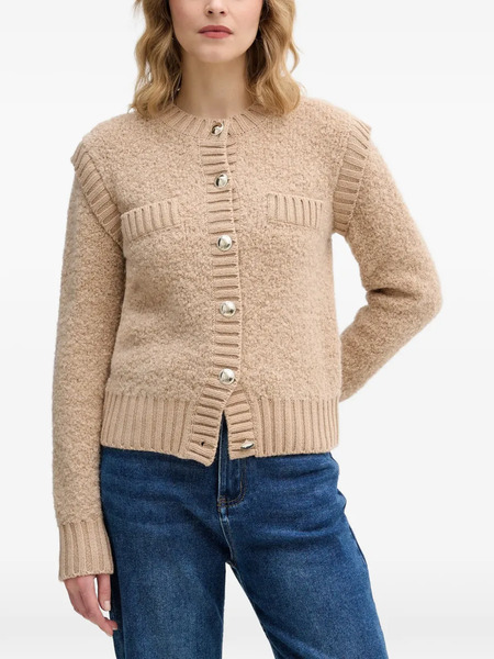  Sisley Button-fastening Chest-pockets Cardigan - Neutrals 