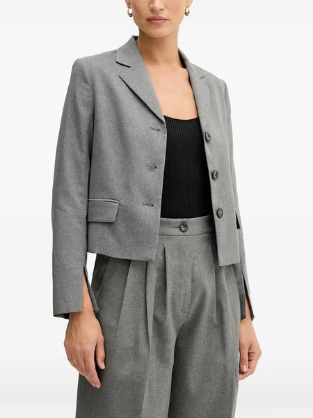  Sisley Buttoned Cropped Blazer - Grey 