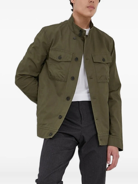  Sisley Buttoned Flap-pockets Shirt Jacket - Green 