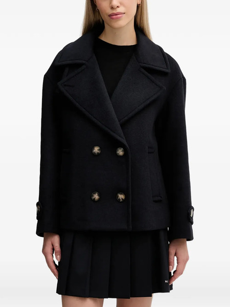 Sisley Buttoned Long-sleeve Jacket - Blue 
