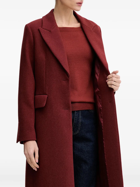  Sisley Buttoned Pocketed Single-breasted Coat - Red 
