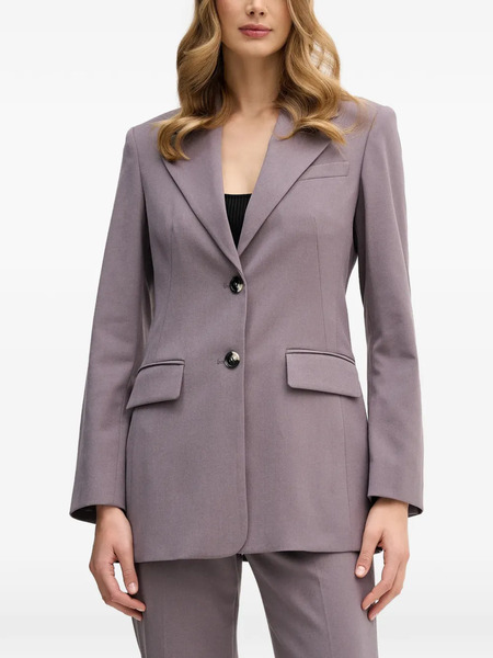  Sisley Buttoned V-neck Blazer - Grey 