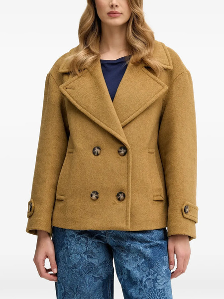  Sisley Buttoned V-neck Jacket - Yellow 