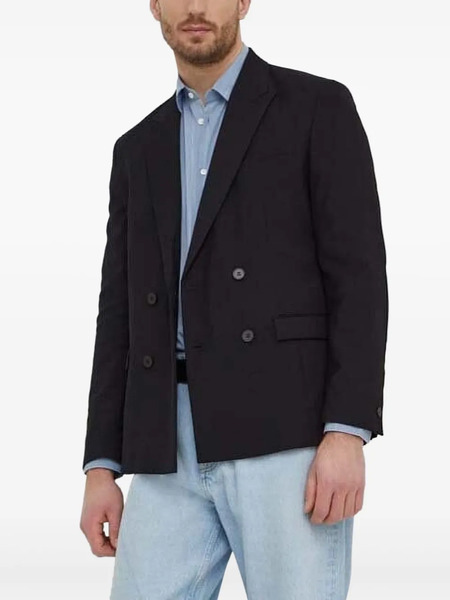  Sisley Double-breasted Four-button Blazer - Black 