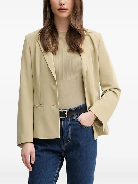  Sisley Notched-lapel Button Blazer - Green 