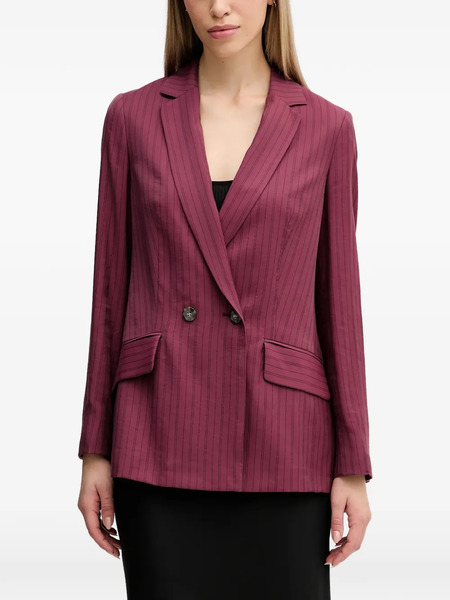  Sisley Pinstripe Double-breasted Blazer - Red 