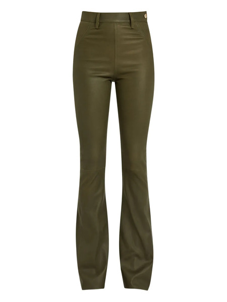  Skiim Button-detail Flared Trousers - Green 