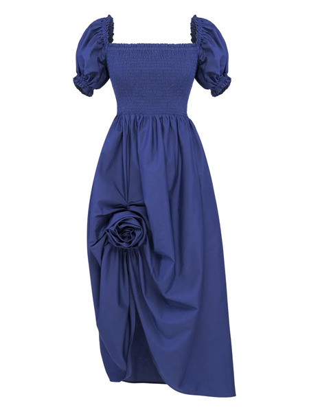  Sleeper Belle Off-shoulder Smocked Dress - Blue 