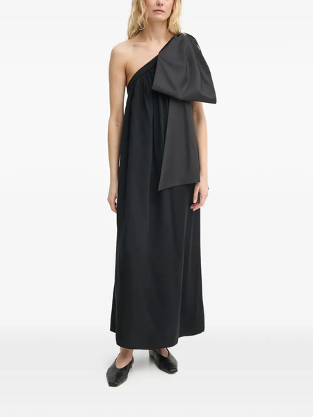  Sleeper Bow One-shoulder Midi Dress - Black 