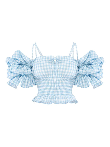  Sleeper Checked Blouse - Blue 