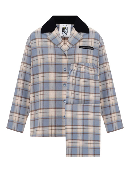  Sleeper Checked Pajama - Blue 