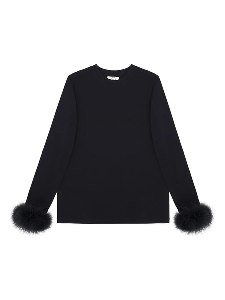 Sleeper Feather-cuffs Jersey T-shirt - Black 