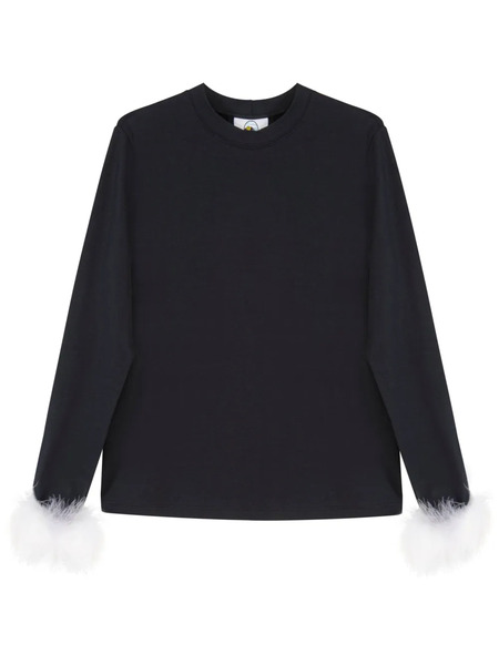  Sleeper Feather-detail T-shirt - Black 