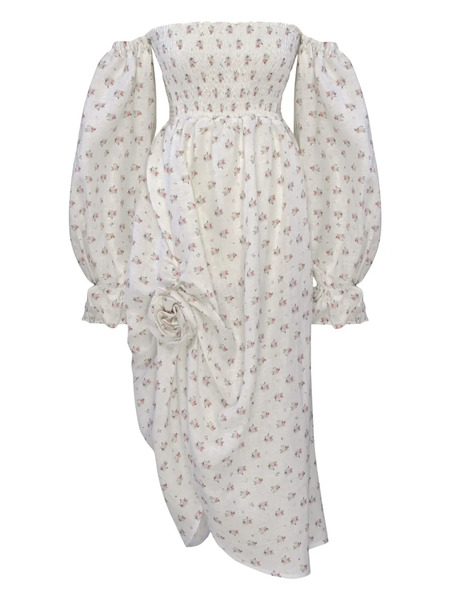  Sleeper Off-shoulder Midi Dress - White 