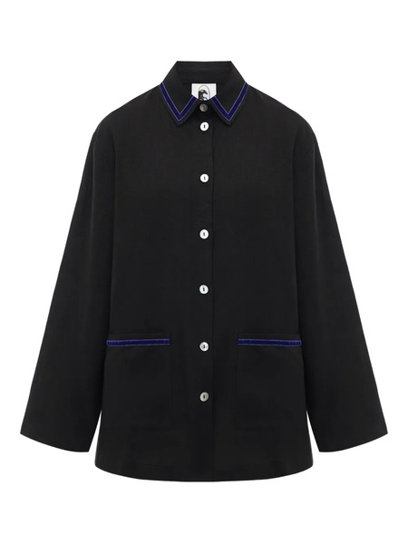  Sleeper Paros Linen Pajama Shirt - Black 