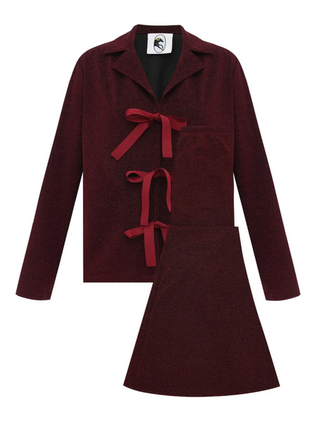  Sleeper Stardust Bows Lounge Suit - Red 