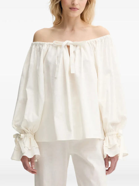  Sleeper Tie Ruffled Loungewear Set (set Of Two) - White 