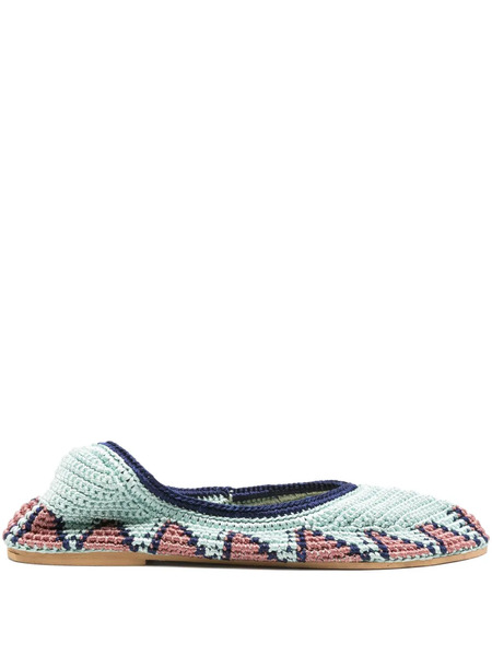  Slo_hand_made Crochet Ballet Flats - Blue 