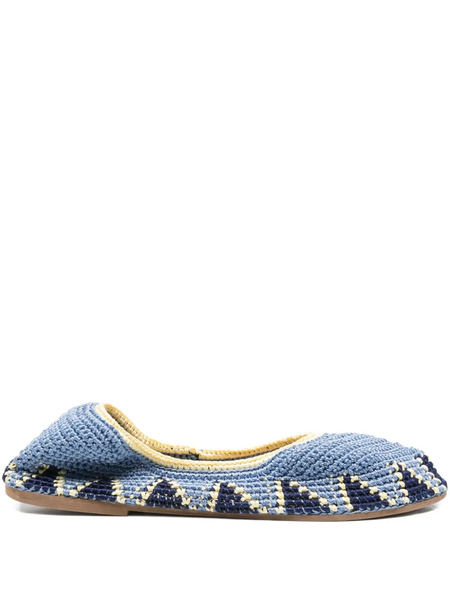  Slo_hand_made Crochet-pattern Ballet Flats - Blue 