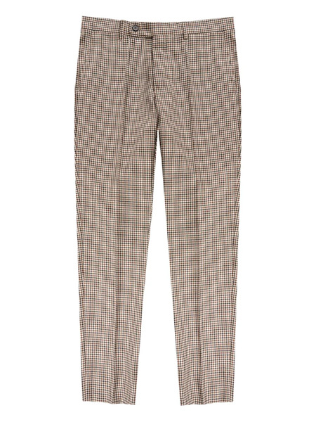  Slowear Check Wool Trousers - Brown 