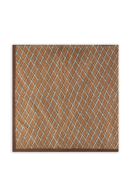  Slowear Geometric-pattern Silk Scarf - Neutrals 
