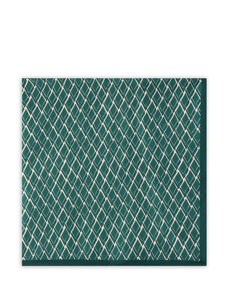  Slowear Geometric-patterned Silk Scarf - Green 