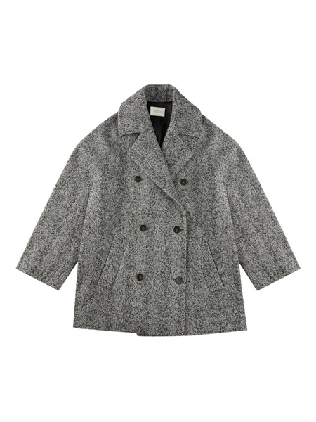  Slowear Herringbone Double-breasted Peacoat - Grey 