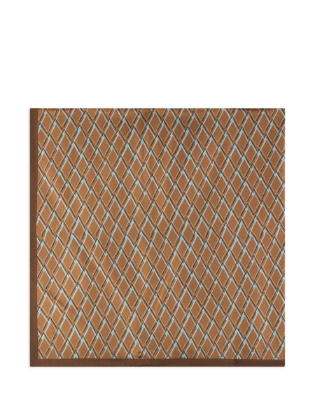  Slowear Patterned Silk Scarf - Brown 