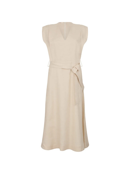  Slowear V-neck Tie Dress - Neutrals 