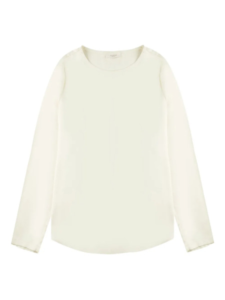  Slowear X Glanshirt Crewneck Satin Blouses - Neutrals 