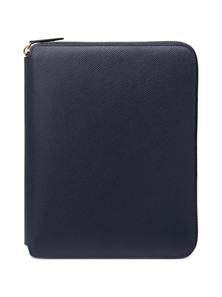  Smythson A5 Zip-up Writing Folder - Blue 