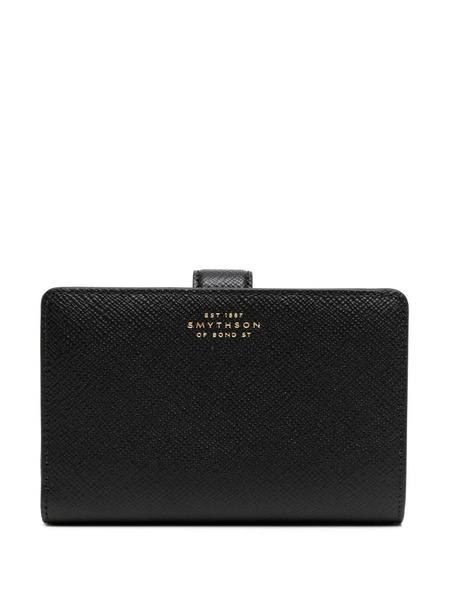  Smythson Bi-fold Leather Purse - Black 