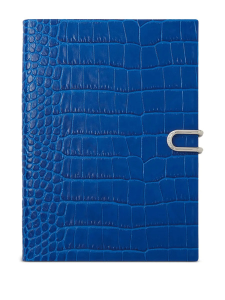  Smythson Crocodile-embossed Notebook - Blue 