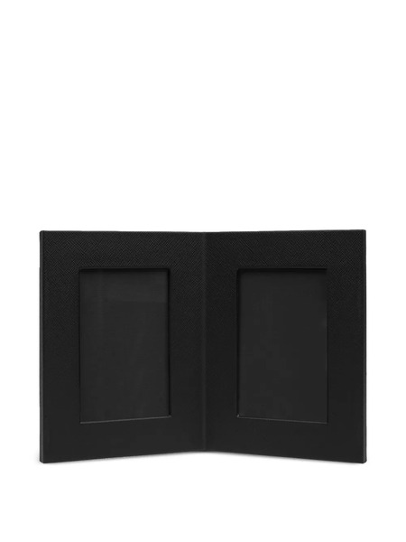  Smythson Double Photo Frame - Black 