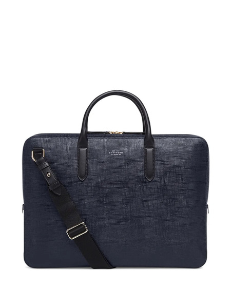  Smythson Large Panama Briefcase - Blue 