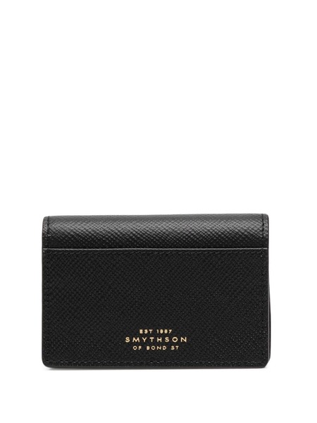  Smythson Leather Foldover Wallet - Black 